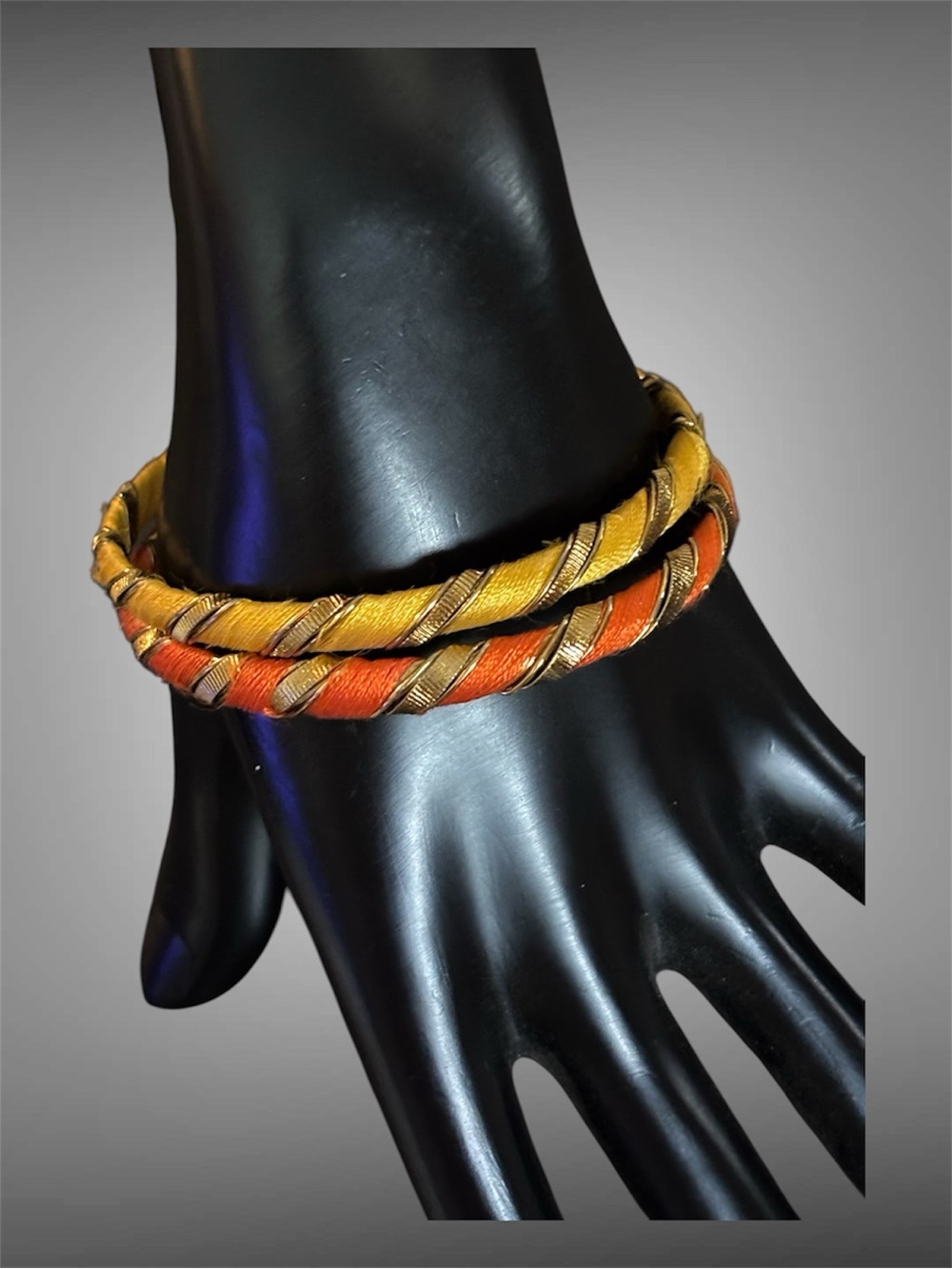 3/$20 Pair of Handmade Silk Threaded Bangle Bracelets